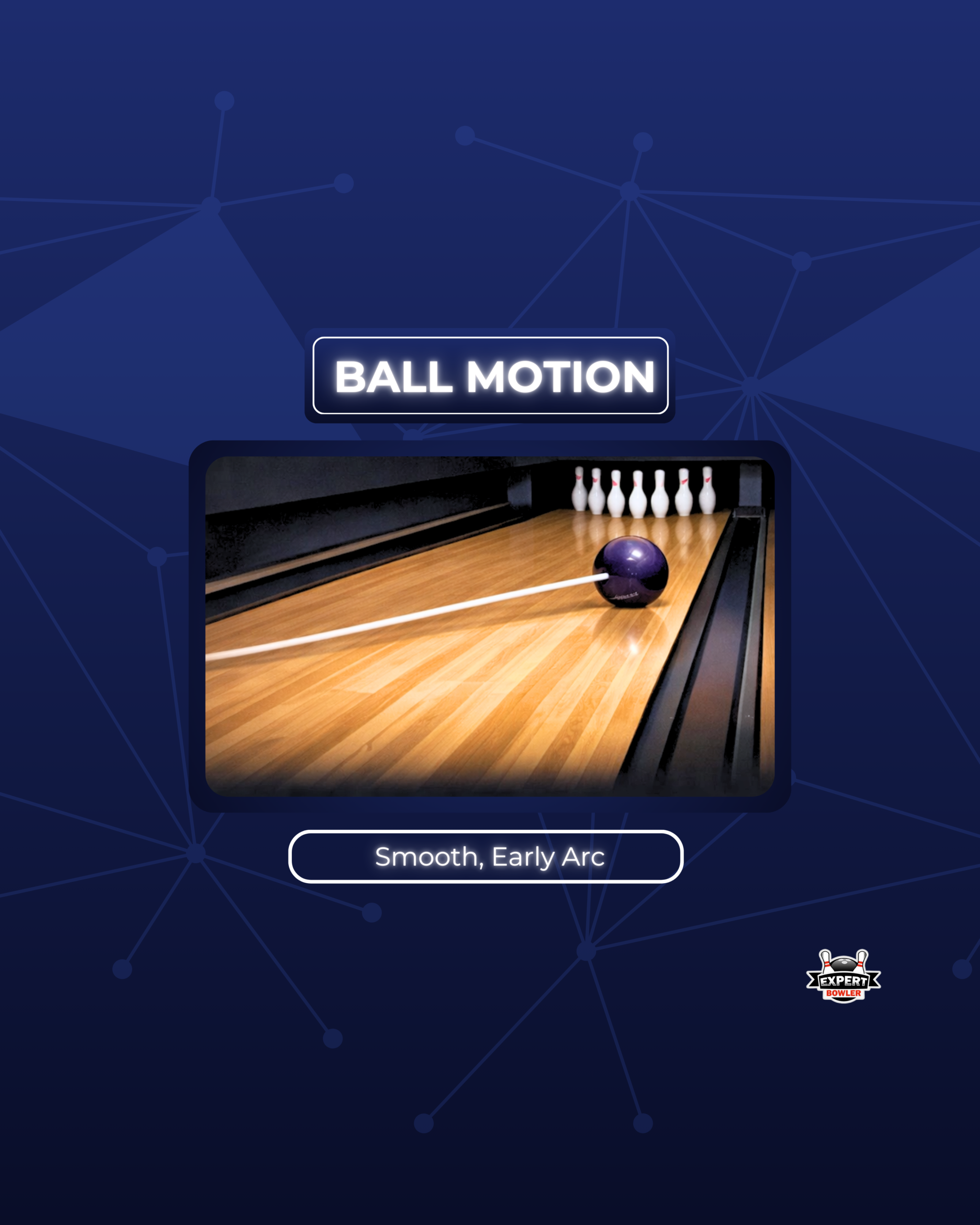 Purple Hammer ball motion showing smooth early arc on medium oil lanes