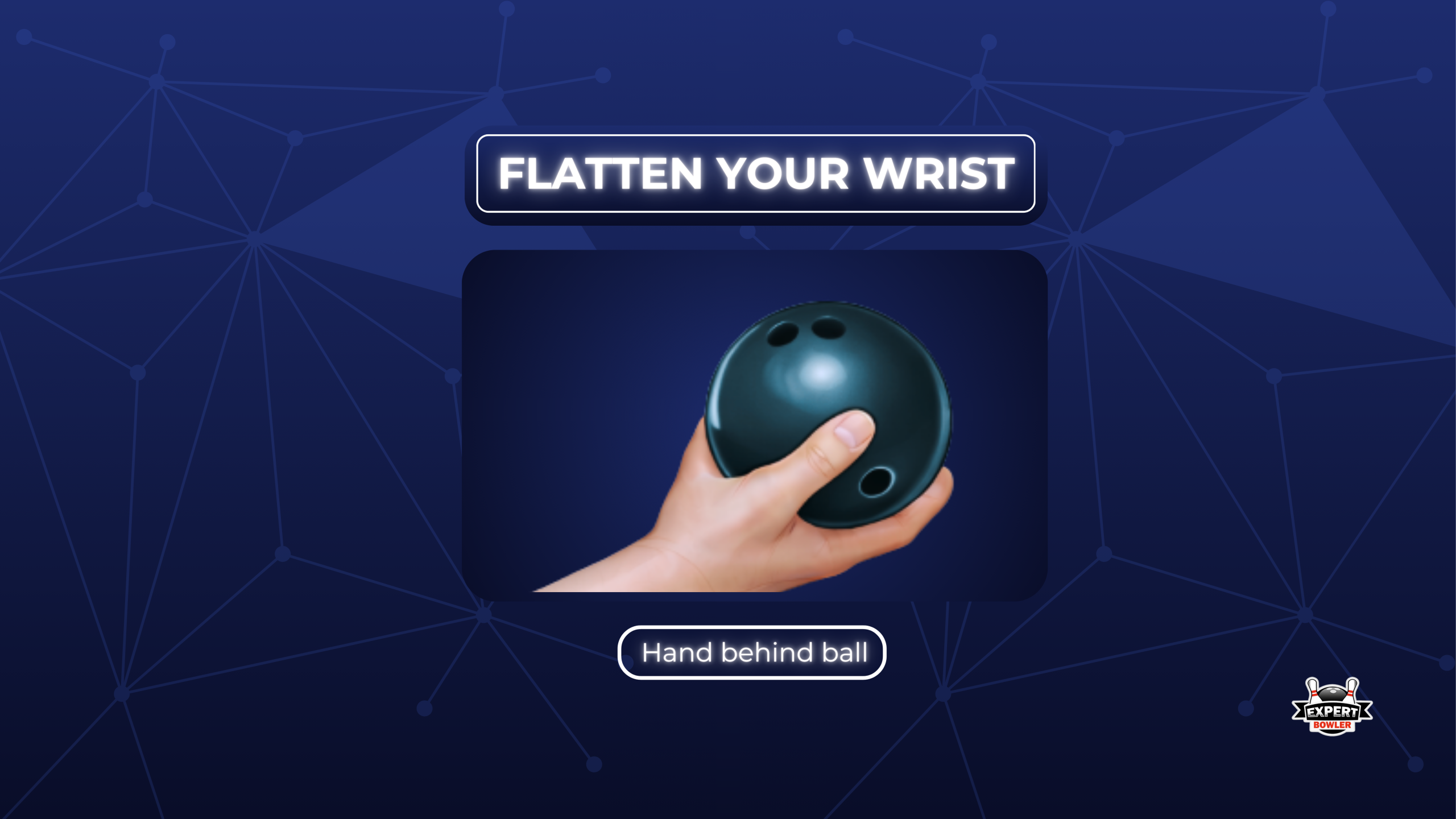 Proper hand positioning for spare shooting, emphasizing a flattened wrist with the hand directly behind the ball for a straight release.