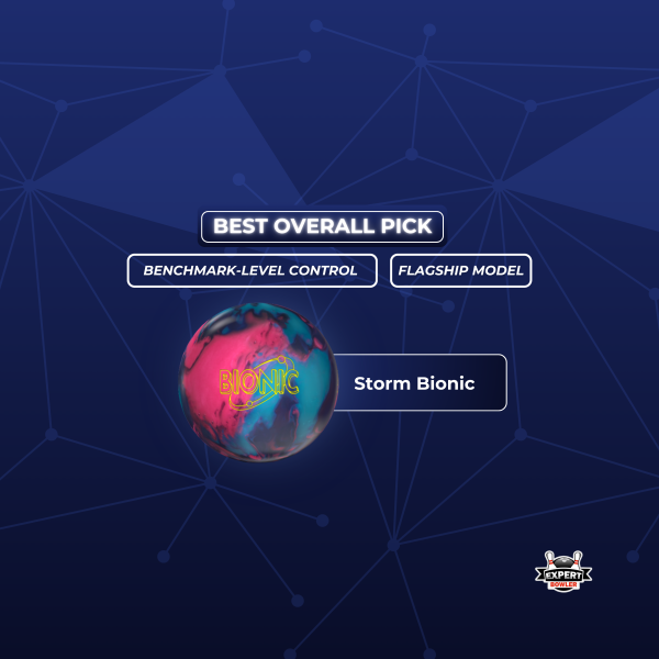 Storm Bionic delivers strong mid-lane control and a smooth, readable motion on medium to heavy oil. A reliable choice if you want control, shape, and consistency.