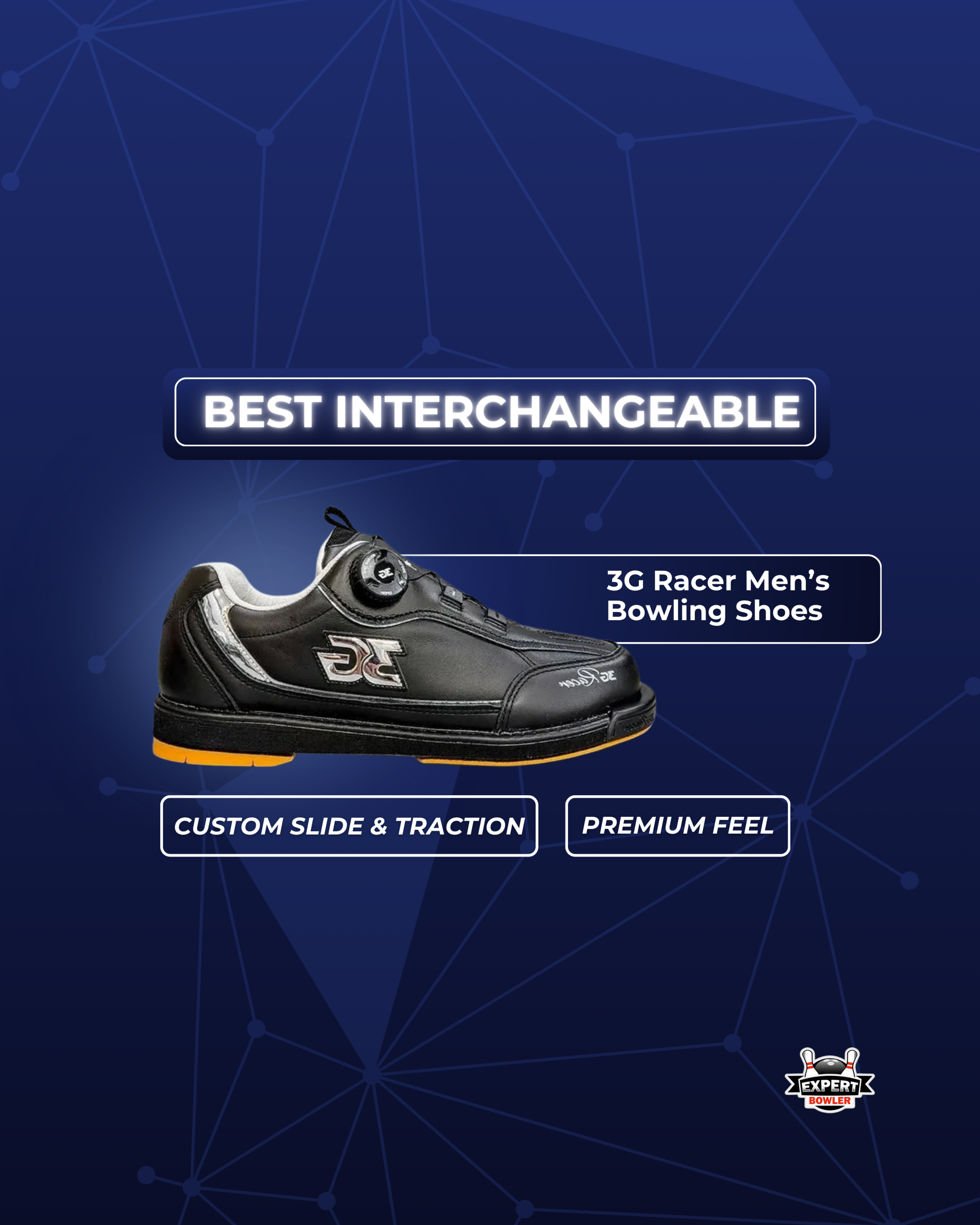 Best wide-fit pick slide featuring the 3G Racer Men's Bowling Shoes for performance bowlers.