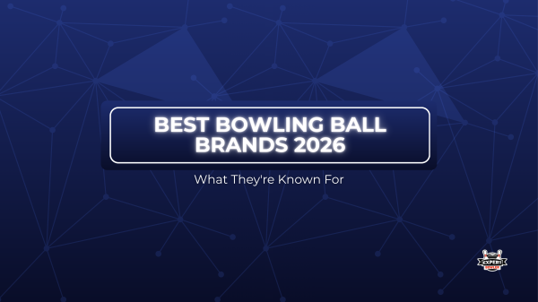 Best bowling ball brands 2026 hero graphic with a dark blue background and brand-focused title.