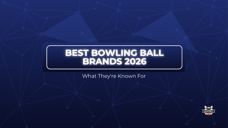 Best bowling ball brands 2026 hero graphic with a dark blue background and brand-focused title.