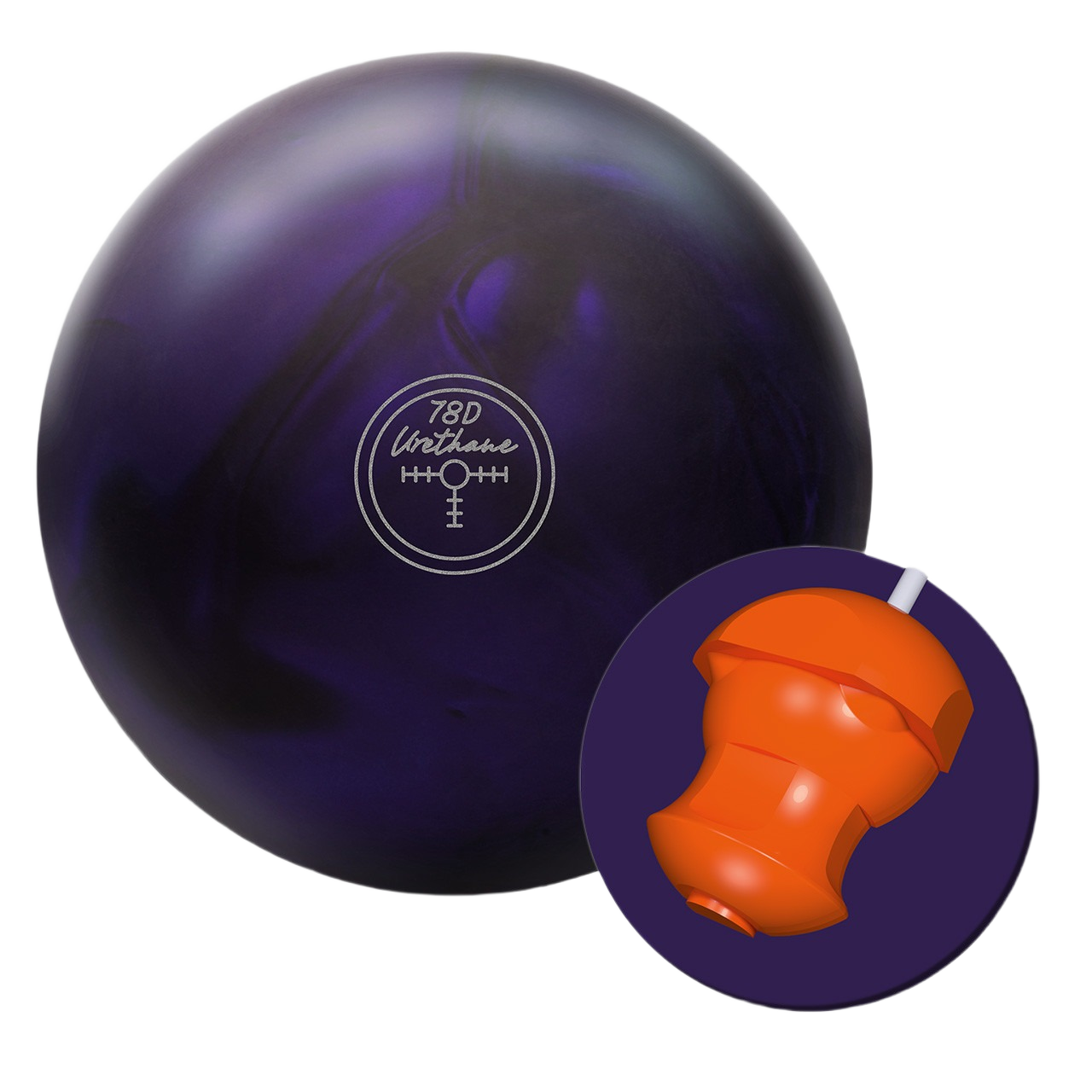 Hammer Purple Pearl Urethane bowling ball with 78D coverstock — featured product visual