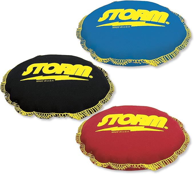 Storm Scented Grip Bag bowling pre-shot grip enhancer in blue, black, and red colors with Storm logo