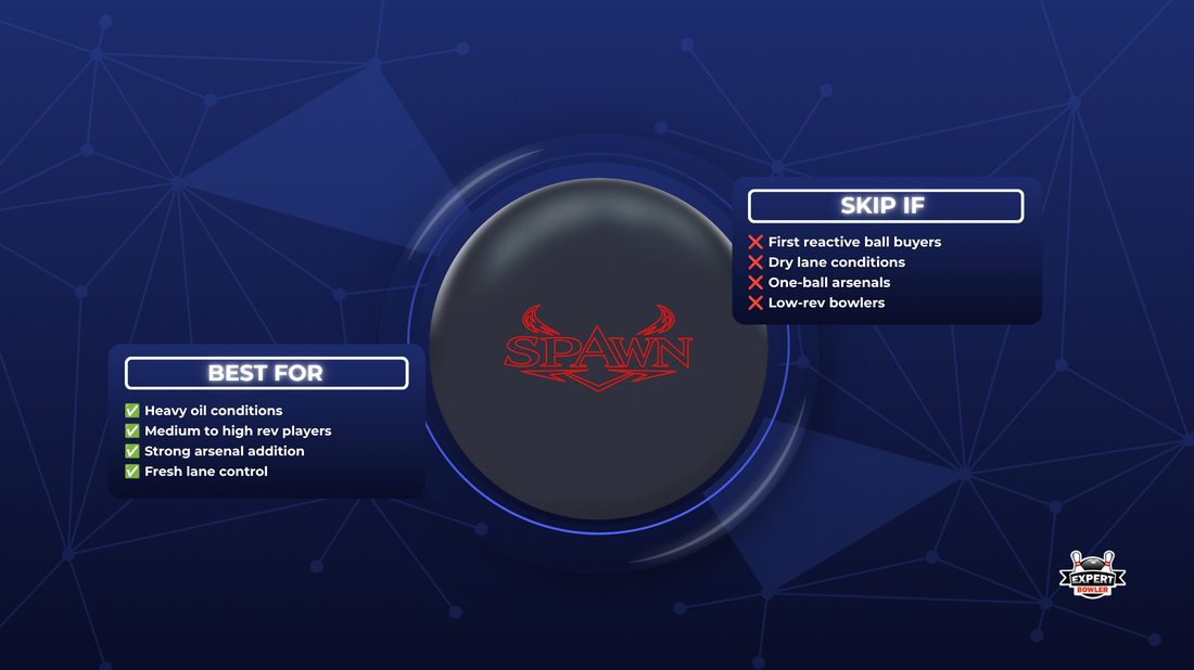 Hammer Spawn best-for and skip-it guide — for higher-rev bowlers who see real oil volume; skip on dry or burned house shots