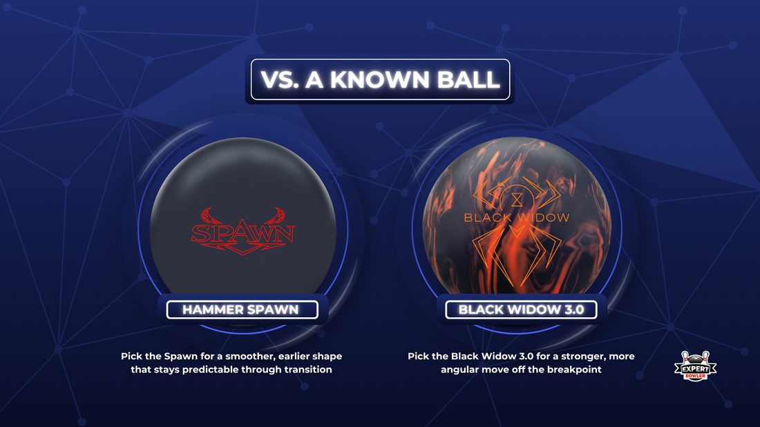 Hammer Spawn vs Black Widow 3.0 comparison — pick the Spawn for a smoother, earlier, more predictable shape; the Black Widow 3.0 for a stronger, more angular move off the breakpoint