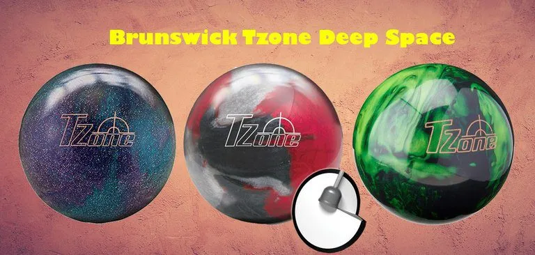 Brunswick Tzone Deep Space bowling balls in different colors blue red green with Tzone logo